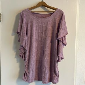 XXL Maternity blouse Flying Shorts Sleeve Tshirt Side Ruched Pregnant Pregnancy